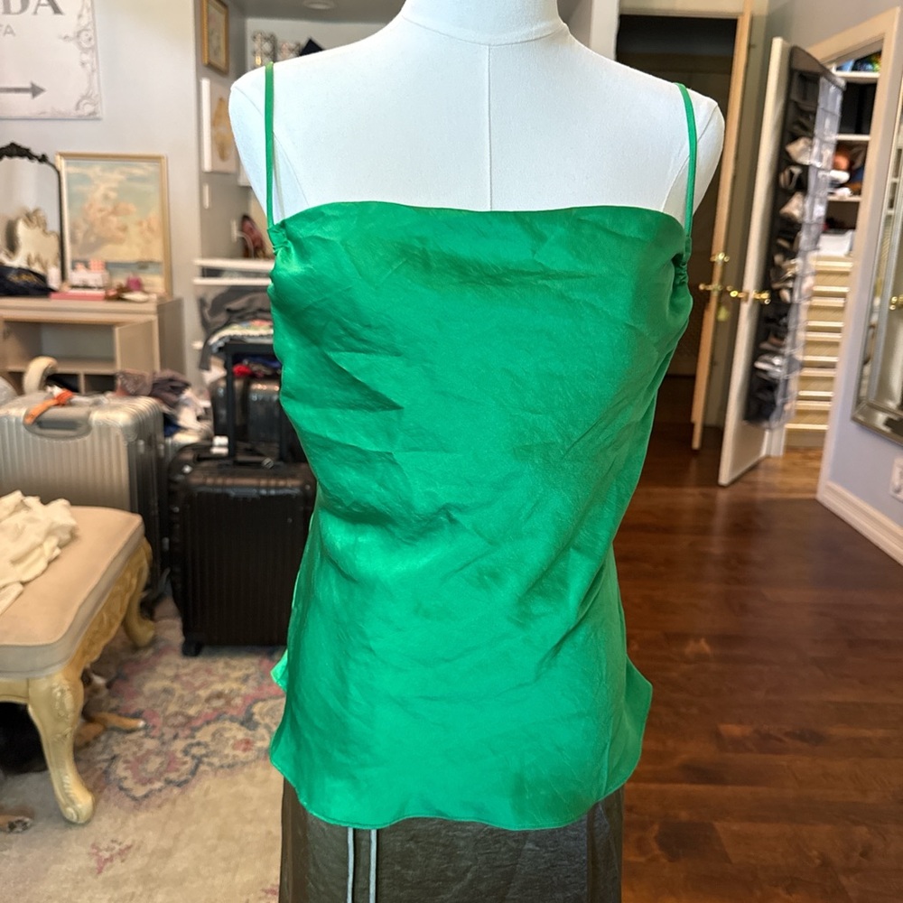 Wilfred Emerald Satin Spaghetti Strap Cami